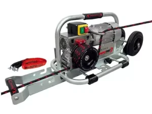 Wciągarka elektryczna do kabli 800kg RUNPOTEC + pas + wózek