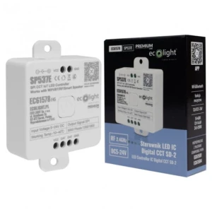 Sterownik LED IC Digital CCT SD-2 WiFi&Bluetooth/RF, z funkcją muzyczną, 12A DC5-24V 5V<60W 12V<144W