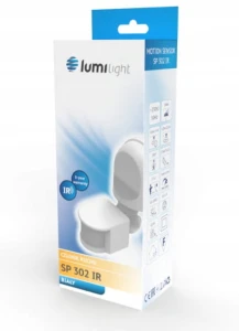 CZUJNIK RUCHU NADTYNKOWY ŚCIENNY 180° BIAŁY SP 302