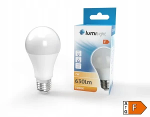 Żarówka LED E27 7W A60  /ciepła/