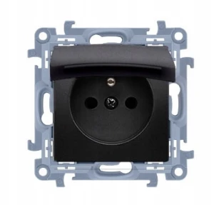 SIMON 10 GNIAZDO HERMETYCZNE Z KLAPKĄ CZARNY MAT