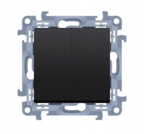 SIMON 10 łącznik wyłącznik podwójny czarny mat