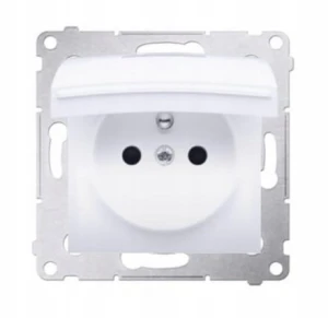 SIMON 54 gniazdo pojedyncze hermetyczne białe IP44 DGZ1BZ.01/11
