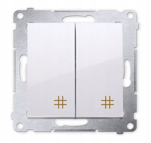 SIMON 54 łącznik krzyżowy podwójny biały DW7/2.01/11