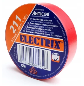 Taśma IZOLACYJNA IZOLACJA PCV 19MM/20M CZERWONA