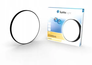 PANEL PLAFON LED ZEUS OKRĄGŁY NATYNKOWY CZARNY 24W