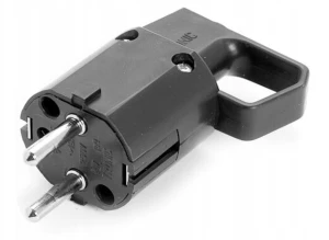 WTYCZKA Z UCHWYTEM Z UZIEMIENIEM 16A 250V CZARNA