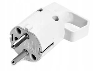 WTYCZKA Z UCHWYTEM Z UZIEMIENIEM 16A 250V BIAŁA