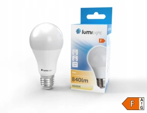 ŻARÓWKA LED E27 9W 840LM A60 BARWA NEUTRALNA AL
