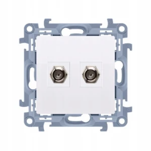 SIMON 10 Gniazdo antenowe SAT podwójne białe