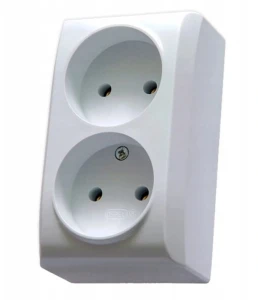 GNIAZDO PODWÓJNE B/U NATYNKOWE BIAŁE OSPEL BIS