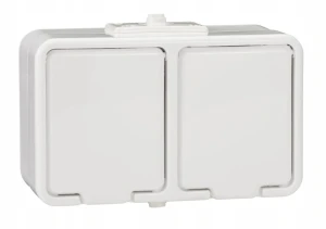 GNIAZDO PODWÓJNE N/T IP44 SCHNEIDER ELECTRIC BIAŁY