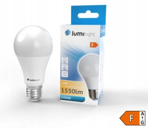ŻARÓWKA LED E27 15W 1550LM A60 BARWA ZIMNA AL+PC