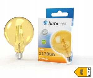 Żarówka LED E27 10W filament duża CIEPŁA