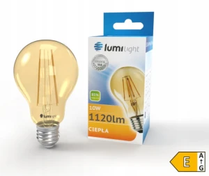 Żarówka LED E27 10W filament CIEPŁA