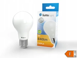 Żarówka LED A60 E27 8W 360st. MILK ciepła