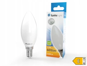 Żarówka LED świeca C35 E14 5,5W 360st. MILK ciepła