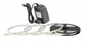 Taśma LED BIAŁA ZIMNA 6500k IP65 24W + ZASILACZ 5m